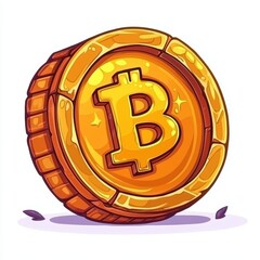 Cartoon Style 2D Game Asset Coin Front View Illustration