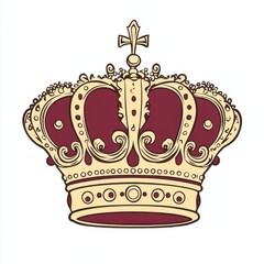 Simple 2D Cartoon Style Crown Asset Front View for Game Design