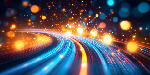 Vibrant light trails create a stunning abstract image of speed and energy.