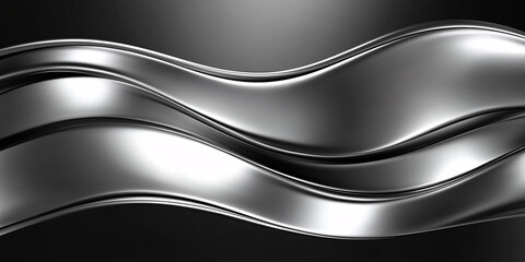 Abstract image of sleek silver waves.