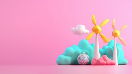 Digital transformation technology adaptability. Renewable energy grid, adaptability with digital transformation in management, 3D illustration