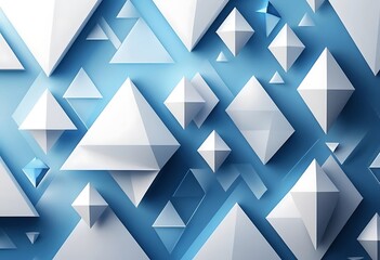 Fototapeta premium Abstract White Geometric Shapes on Blue Background