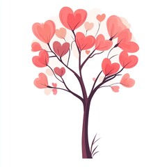 Obraz premium Heart-shaped leaves on a tree. (1)