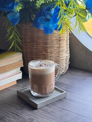 A cup of mocha coffee