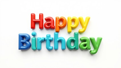 Happy Birthday 3D Plastic Letters With Rainbow Colors