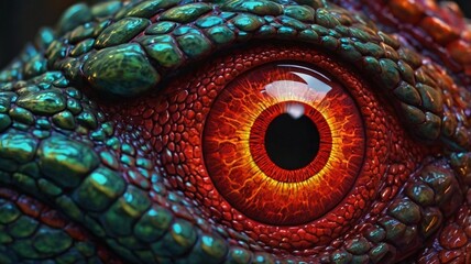 Obraz premium close up of a animal eye, red