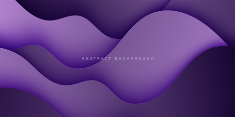 Abstract dark purple 3D background with wave pattern and shadow. Realistic wave background. Eps10 vector