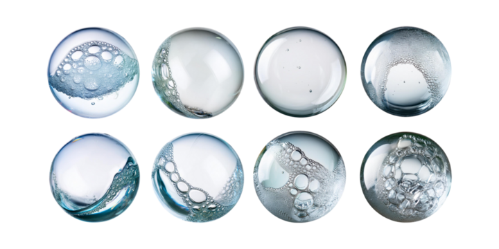 Bubbles in Glass Spheres, png collection isolated on transparent background