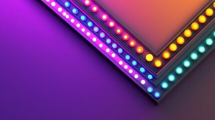 Obraz premium Colorful Neon Lights Forming a Sharp Angle Design