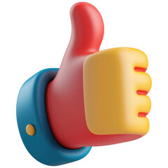 Colorful 3D Thumbs Up Symbol for Positive Vibes