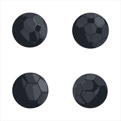 Vector Soccer Ball Icon on White Backgrounds