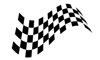 Racing flag vector icon on white background. Checkered flag. start and finish crossed flag. Racing flag.	