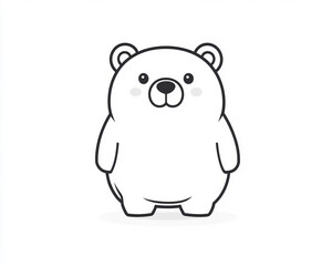 A simple flat illustration of a teddy bear on a white background. Using minimalist lines and shapes, this cute cartoon-like character exudes charm and playful appeal.