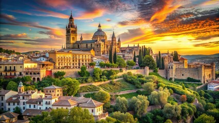 Fototapeta premium Spanish Culture Rule of Thirds AI Photo, Spanish Architecture, Spanish Landscape, Artistic Photography