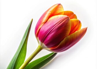 Fototapeta premium Spring Tulip Isolated on White - Architectural Photography AI Art