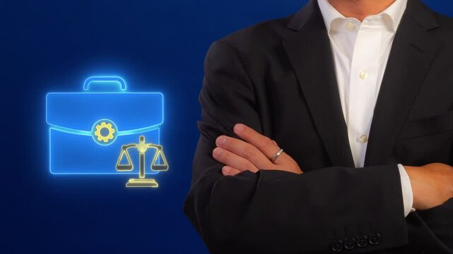 Business ethics and corporate responsibility concept for integrity, accountability, teamwork, fair practices, and ethical standards in corporate environments. Ethics icon on virtual screen.