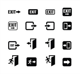 Vector exit icon set