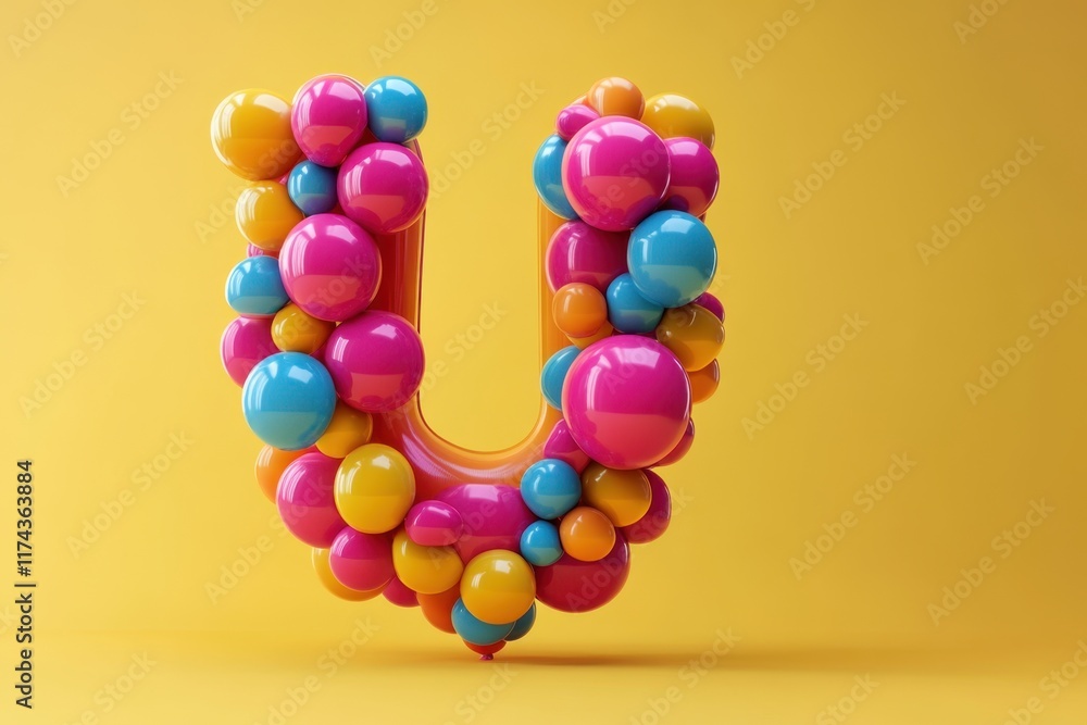 Poster the image is a colorful and abstract representation of the letter u