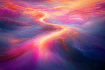 Dreamweaver's Path: Fluid and winding paths of soft, glowing light that seem to trace an invisible route through a mystical, abstract realm.