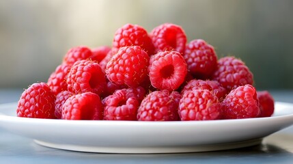 Fresh raspberries farm food photography natural setting close-up healthy eating concept