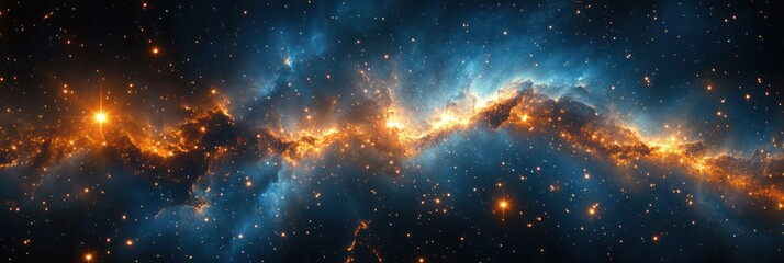 Fototapeta premium Cosmic Nebula: A Celestial Tapestry of Stars and Gas