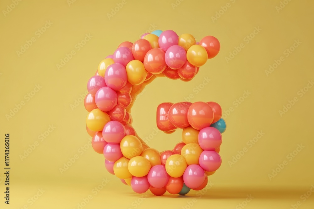 Poster the image is a colorful and playful representation of the letter g