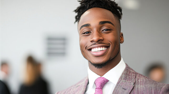 Business professional smiling corporate office portrait modern environment close-up confidence boost