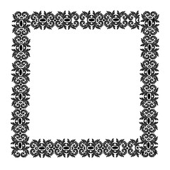 Valentine Day Square Frame Ornament Black and white  vector design on white background generated Ai