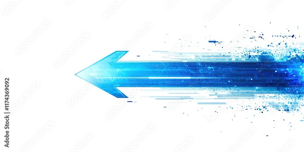 Poster blue arrow pointing to the right