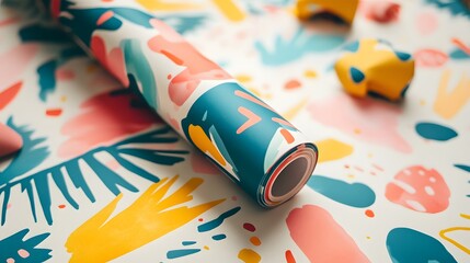 Creative wrapping paper designs home office decorative art bright and colorful close-up diy inspiration for festive events