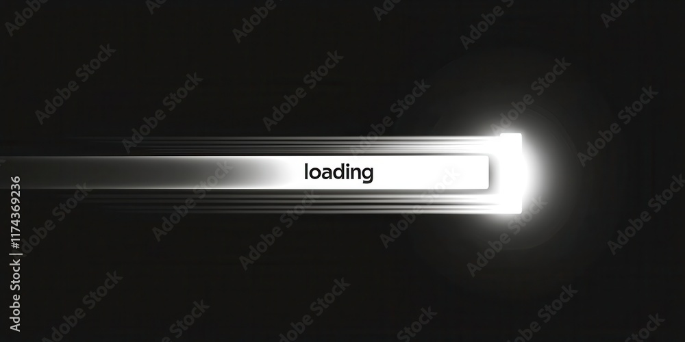 Poster Black and white image of a loading screen