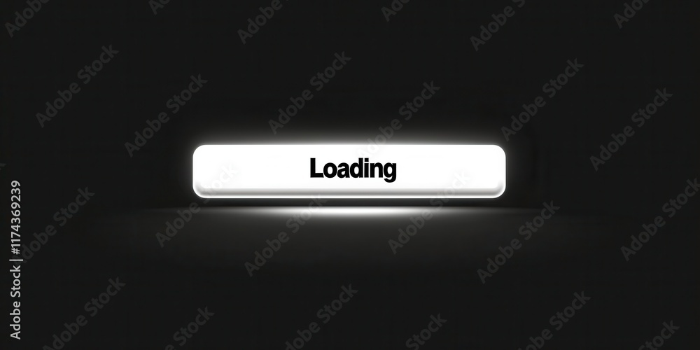 Poster Black and white image of a loading button