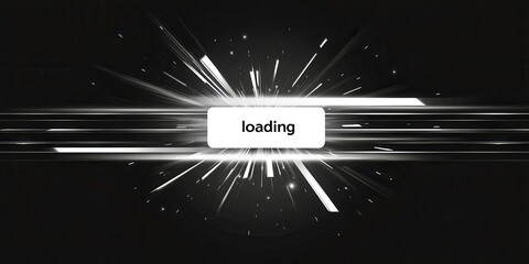 Black and white image of a button that says "loading" on it