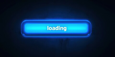 Blue button with the word "loading" on it