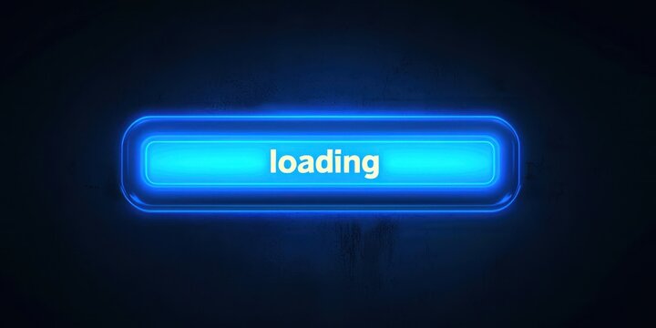 Blue button with the word "loading" on it