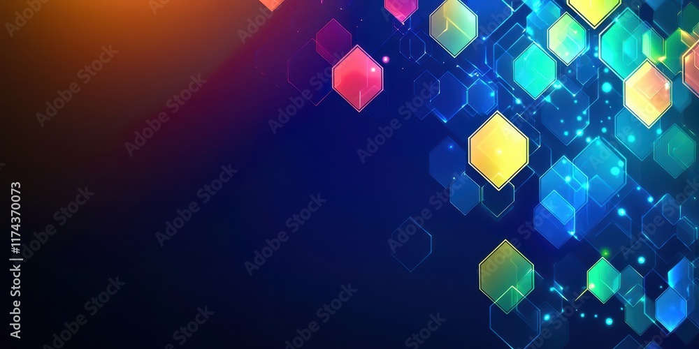 Poster colorful background with many small squares