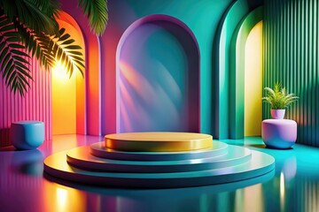 Tilt-Shift 3D Abstract Cosmetic Product Mockup