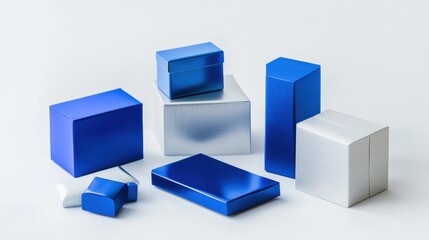 Cobalt Blue and Silver Gift Boxes
