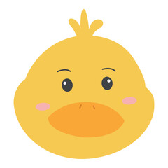 Cute Cartoon Duck Illustration. Suitable for spring and Easter themed graphics, children's products, and wildlife illustrations.
