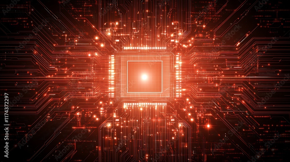 Poster illuminated central processing unit circuit board design