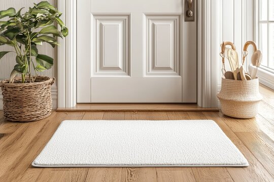 a white door mat mockup