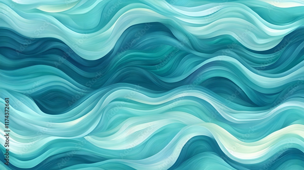 Poster captivating ocean wave patterns abstract art digital design serene environment aesthetic viewpoint f
