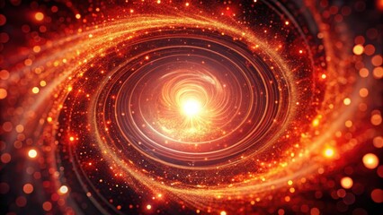 Obraz premium A swirling vortex of glowing red particles surrounds a central point of light