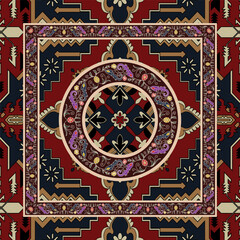 Red carpet pattern floor tiles, seamless abstract pattern, wallpaper