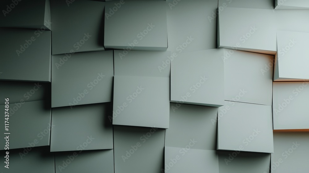 Poster abstract 3d geometric shapes minimalist tech background futuristic design
