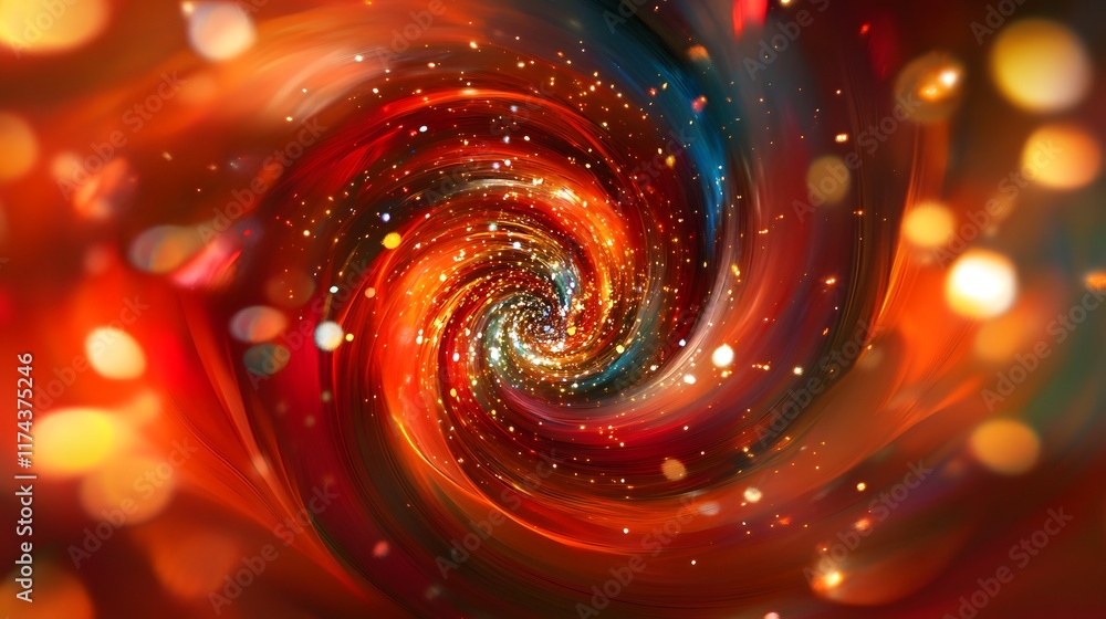 Aufkleber dynamic cosmic swirl abstract universe digital art colorful background artistic view energy and moti