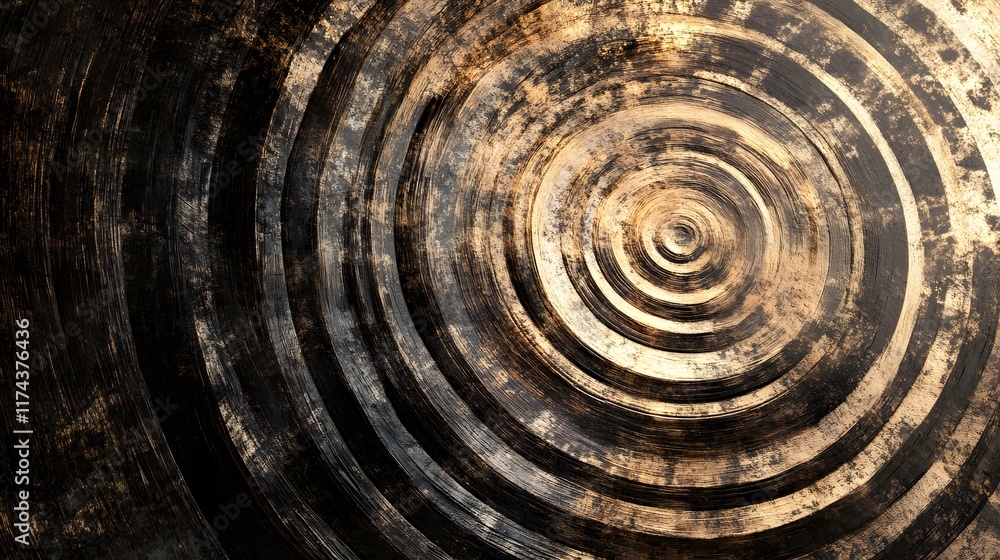 Poster circular patterns emerge abstract art exploration in a dark environment high-contrast viewpoint visu