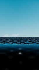 Fototapeta premium Futuristic Blue Sky Black Grid Texture Abstract Background Image