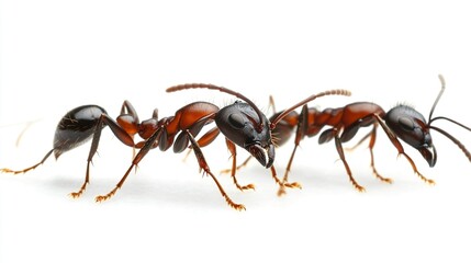 Fototapeta premium Macro Photography of Two Ants: Close-up View of Insect Details