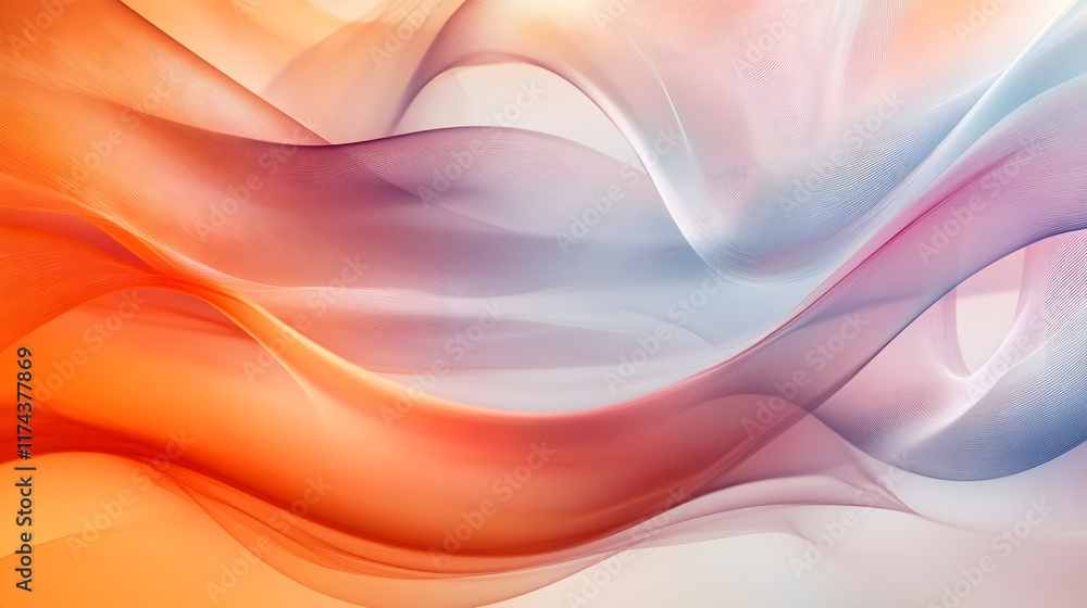 Aufkleber flowing abstract waves digital background graphic design colorful environment soft viewpoint creativ
